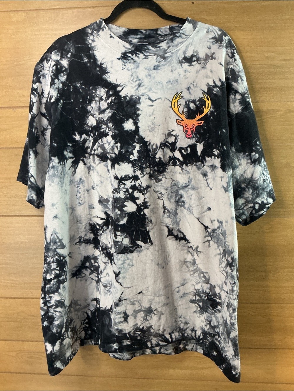 Bucked Up 2XL Tie Dye Graphic Tee Oversized Gym Workout Deer Logo Shirt